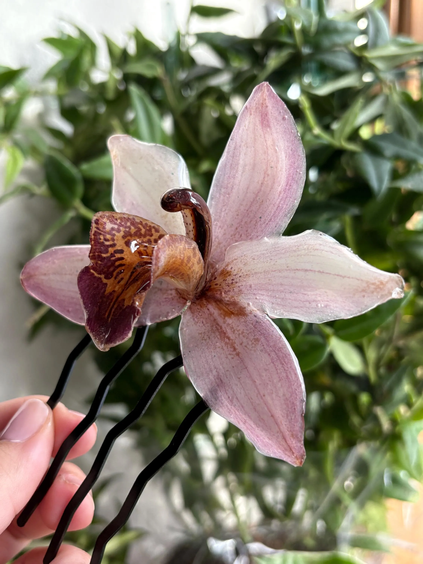 Babyrosa Hellrosa Rosa Cymbidium Orchideen Haarstecker Haarschmuck