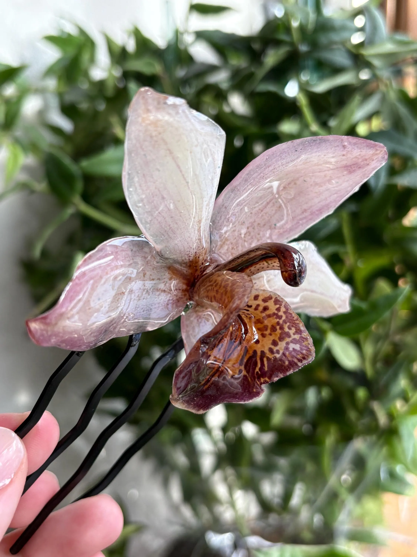 Babyrosa Hellrosa Rosa Cymbidium Orchideen Haarstecker Haarschmuck