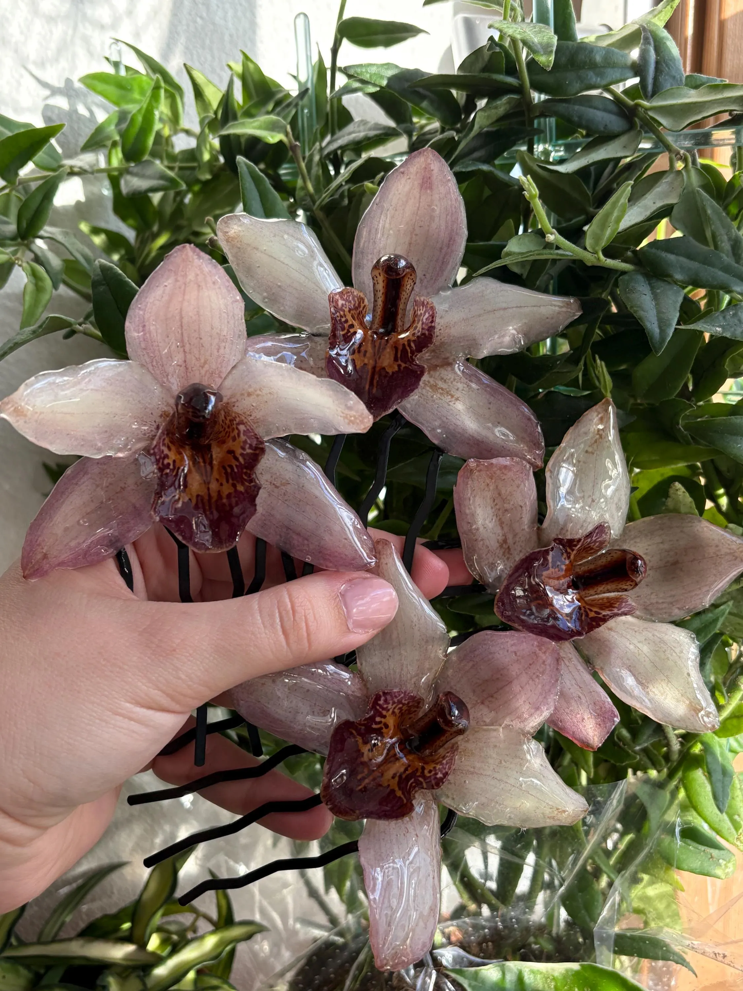 Babyrosa Hellrosa Rosa Cymbidium Orchideen Haarstecker Haarschmuck