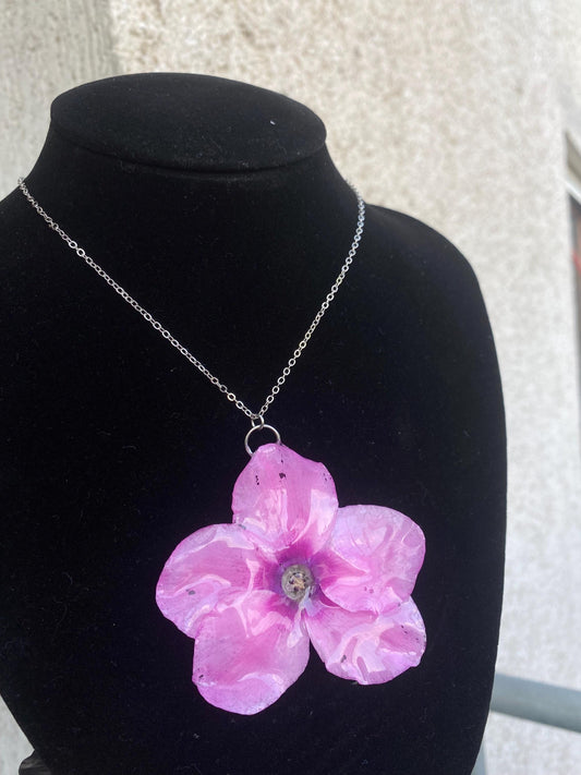 Pink Umbrella Violet Necklace Stainless Steel