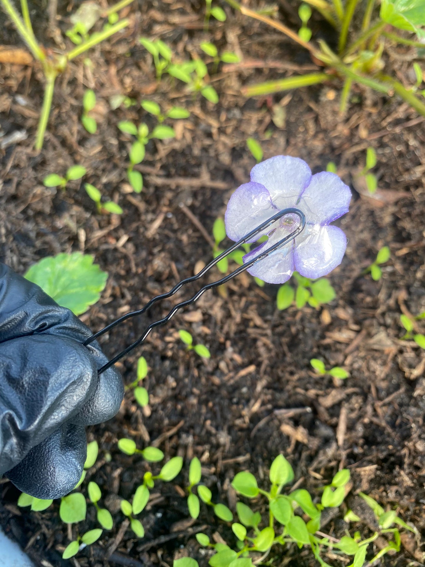 Lila Flammenblume Herbstflieder Haarpin Haarstecker Haarschmuck