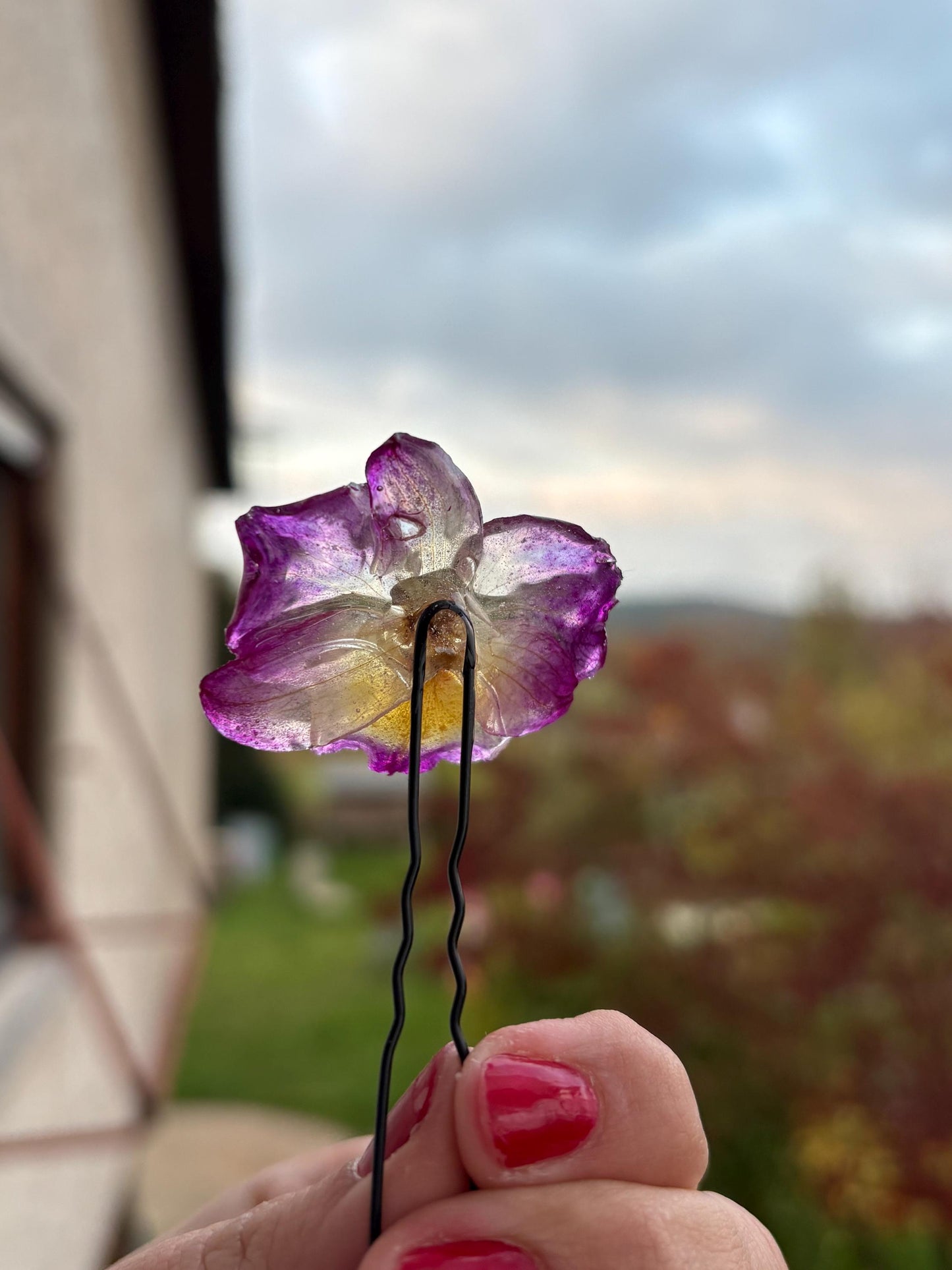 Pink Yellow Dendrobium Nobile Orchids Hairpin Hair Pin Hairpin